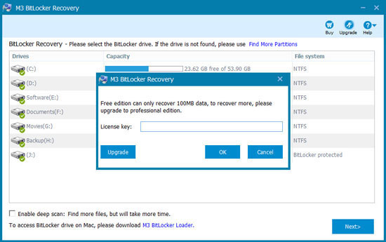 M3 recovery license key